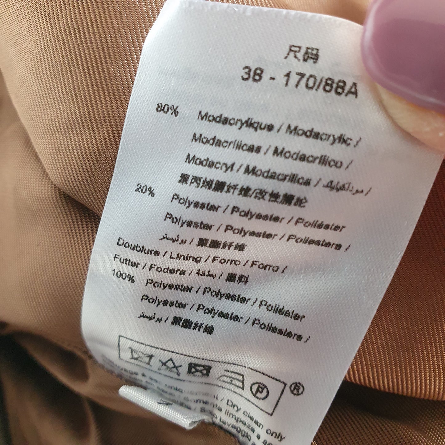Veste courte effet poils Vieux Rose — La Fée Maraboutée (T. 38)