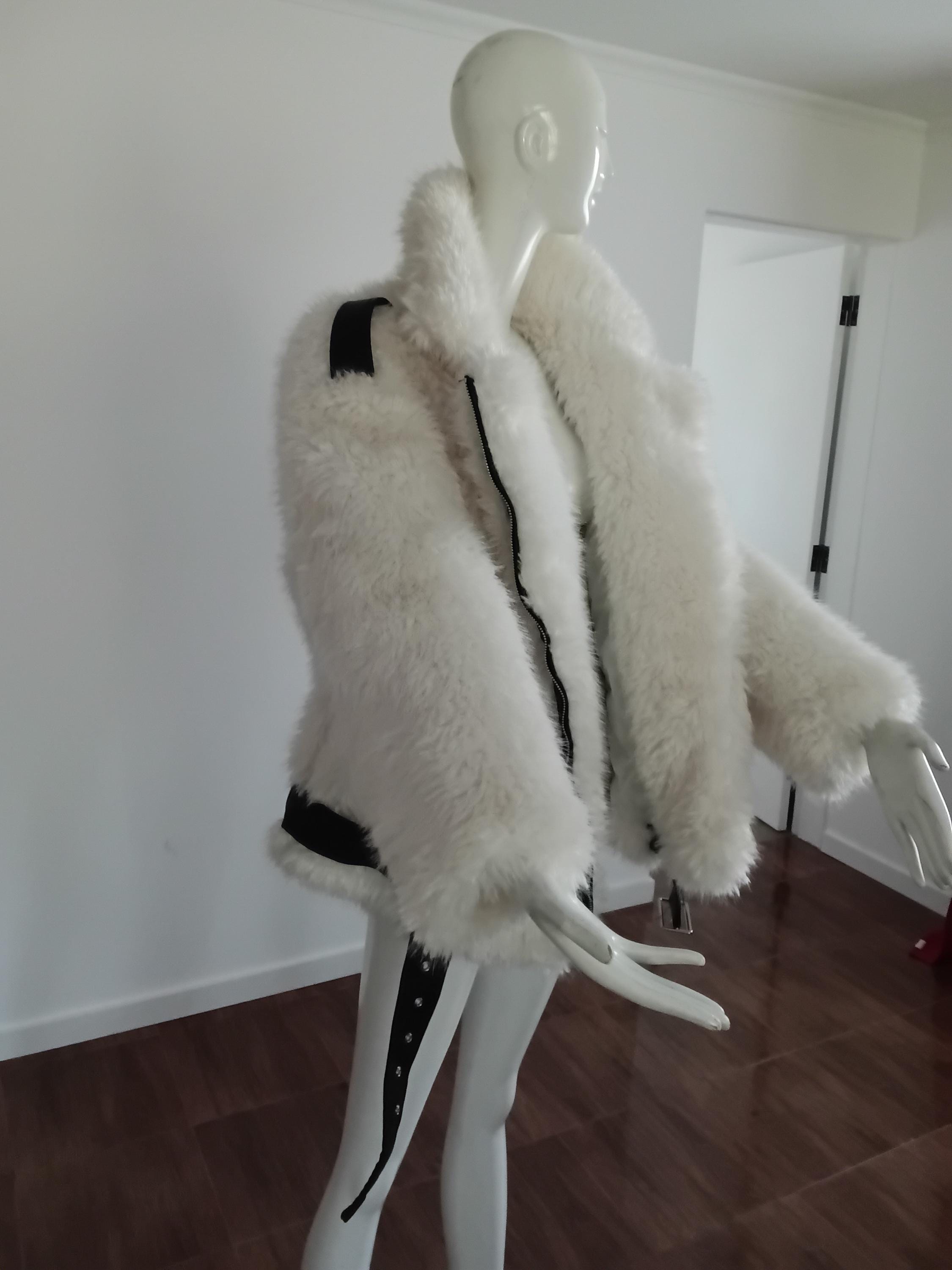 Vintage Manteau fausse fourrure Blanc