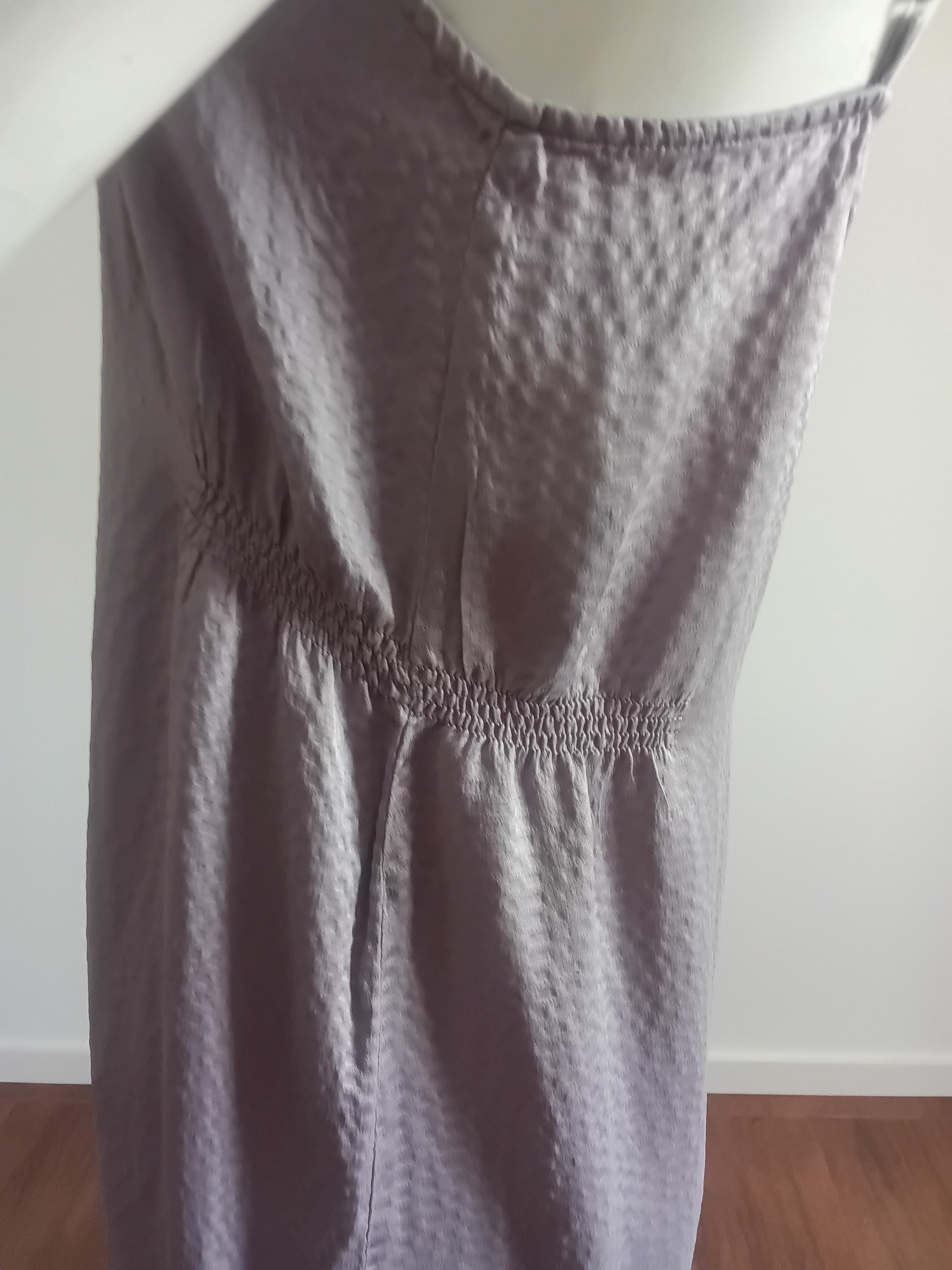 Vintage Robe en soie Lilas gris irisé des années 2000 — Taille 36 FR