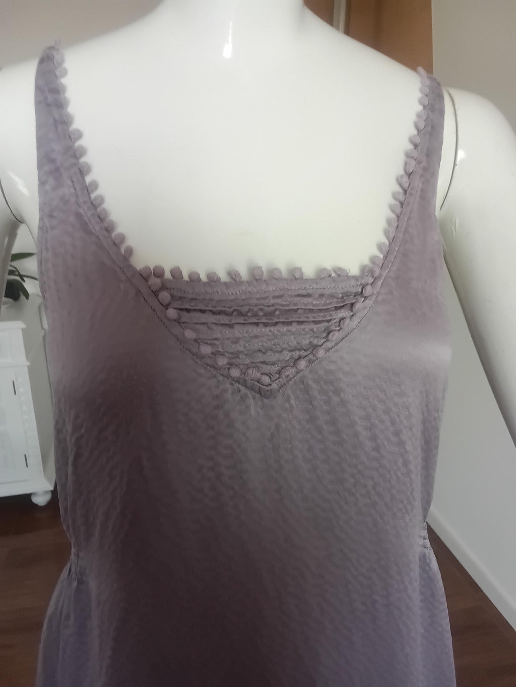 Vintage Robe en soie Lilas gris irisé des années 2000 — Taille 36 FR