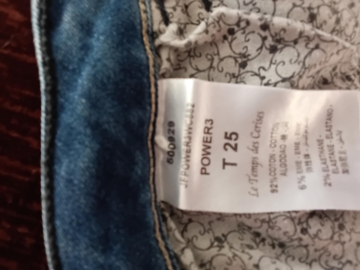 Calças de ganga skinny vintage Le Temps des Cerises — Ganga elástica — Tamanho 25