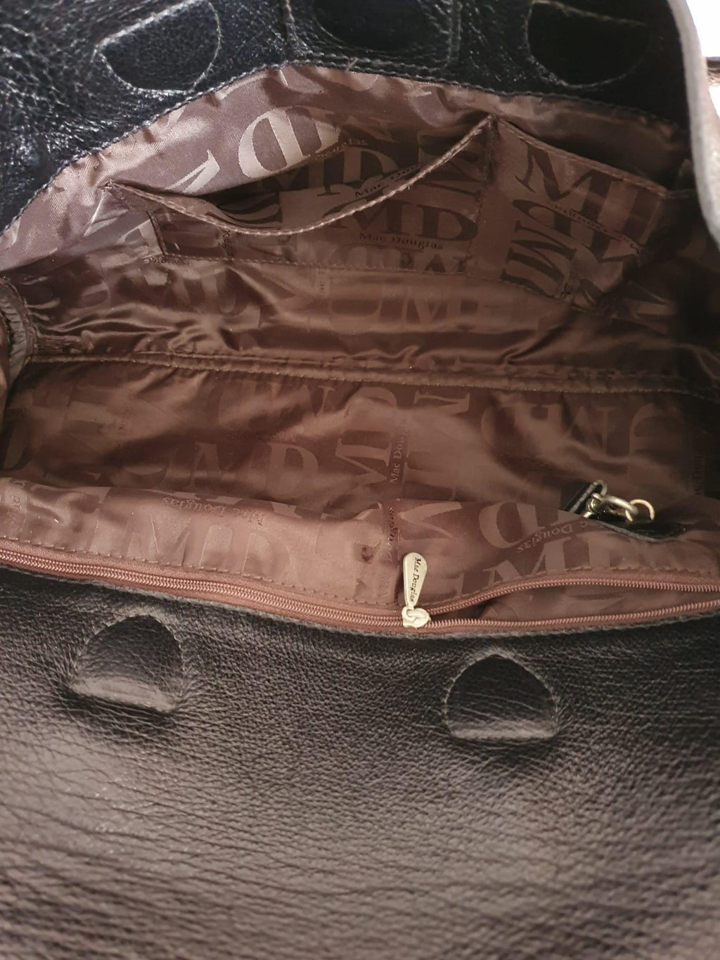 Vintage Sac Mac Douglas cuir de buffle noir