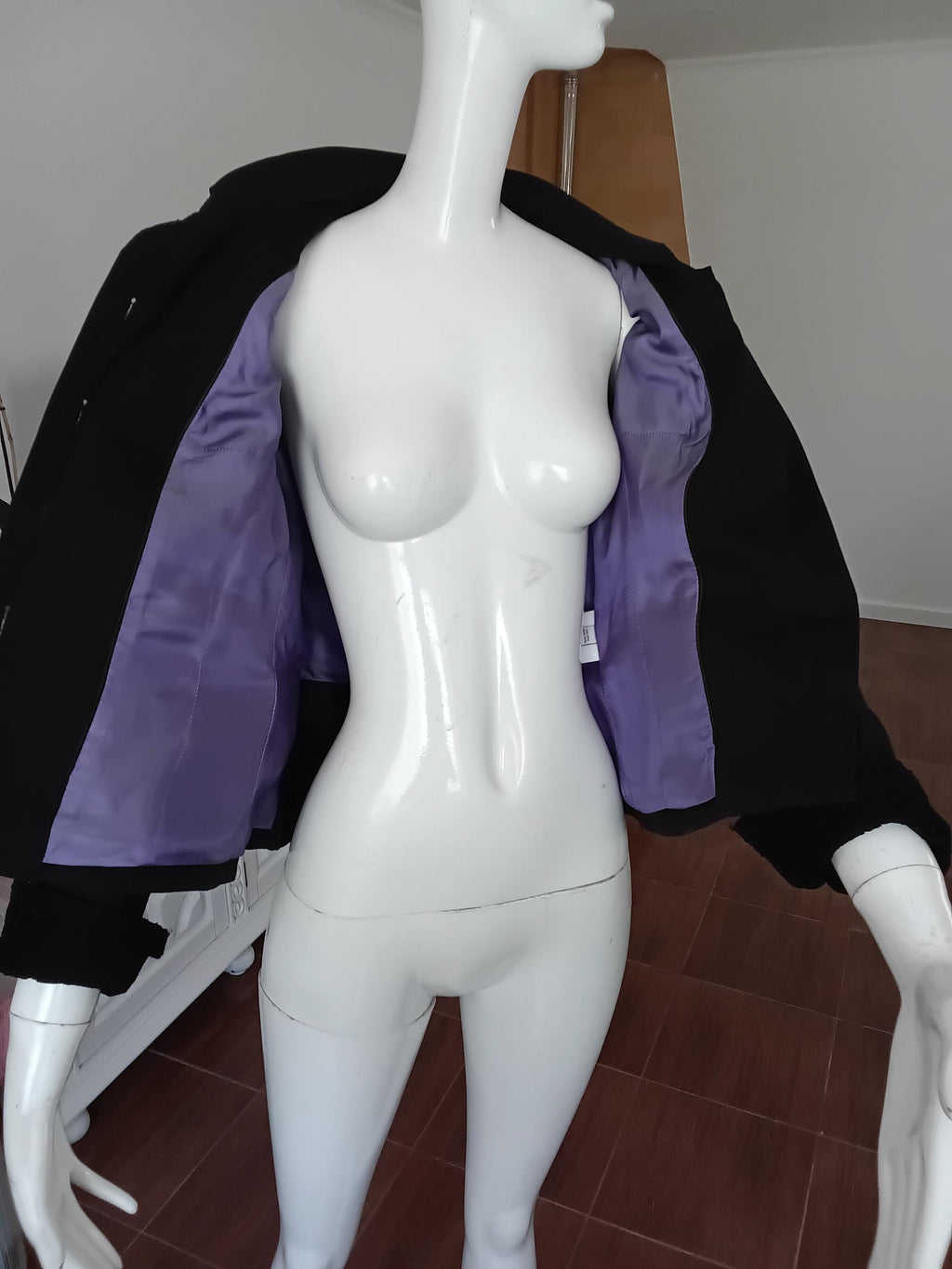 Vintage Blazer élégant brodé noir