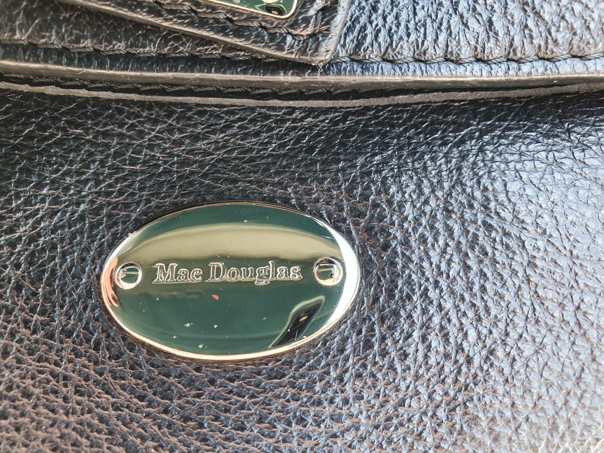 Vintage Sac Mac Douglas cuir de buffle noir