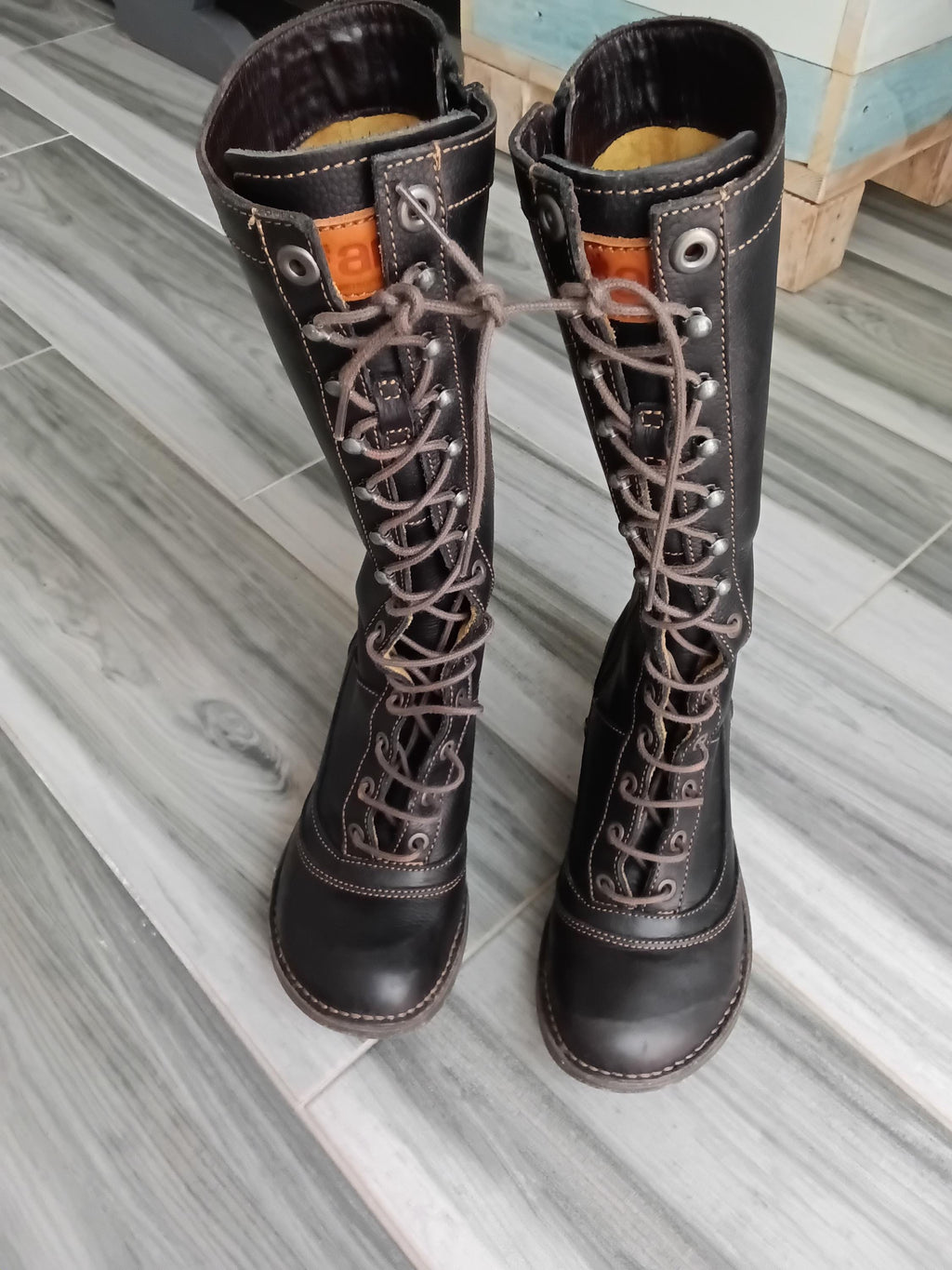 Vintage Bottes à lacets en cuir The ART Compagny