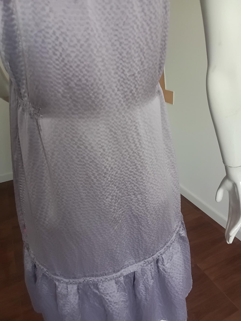 Vintage Robe en soie Lilas gris irisé des années 2000 — Taille 36 FR