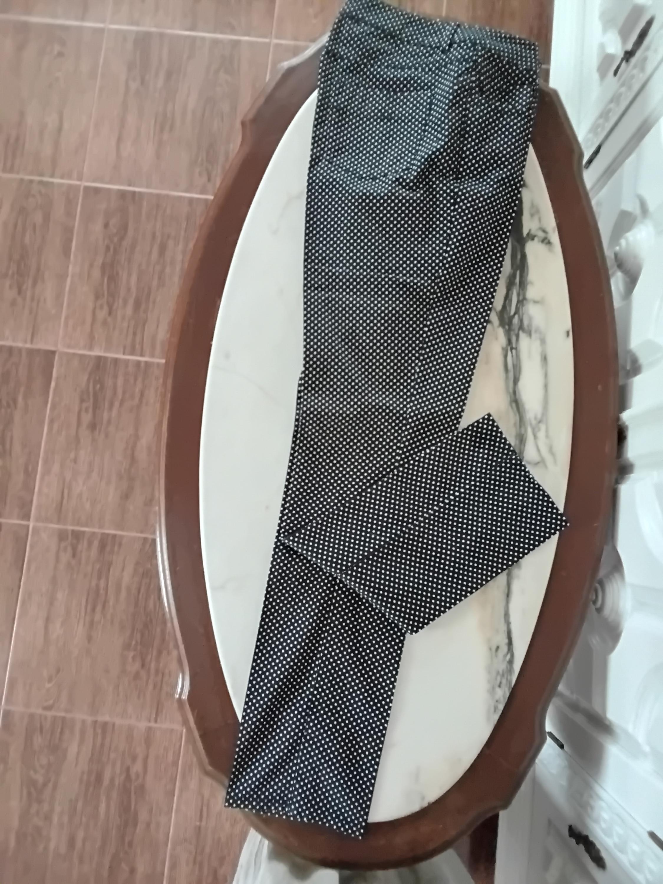 Vintage Pantalon imprimé pois noir blanc femme