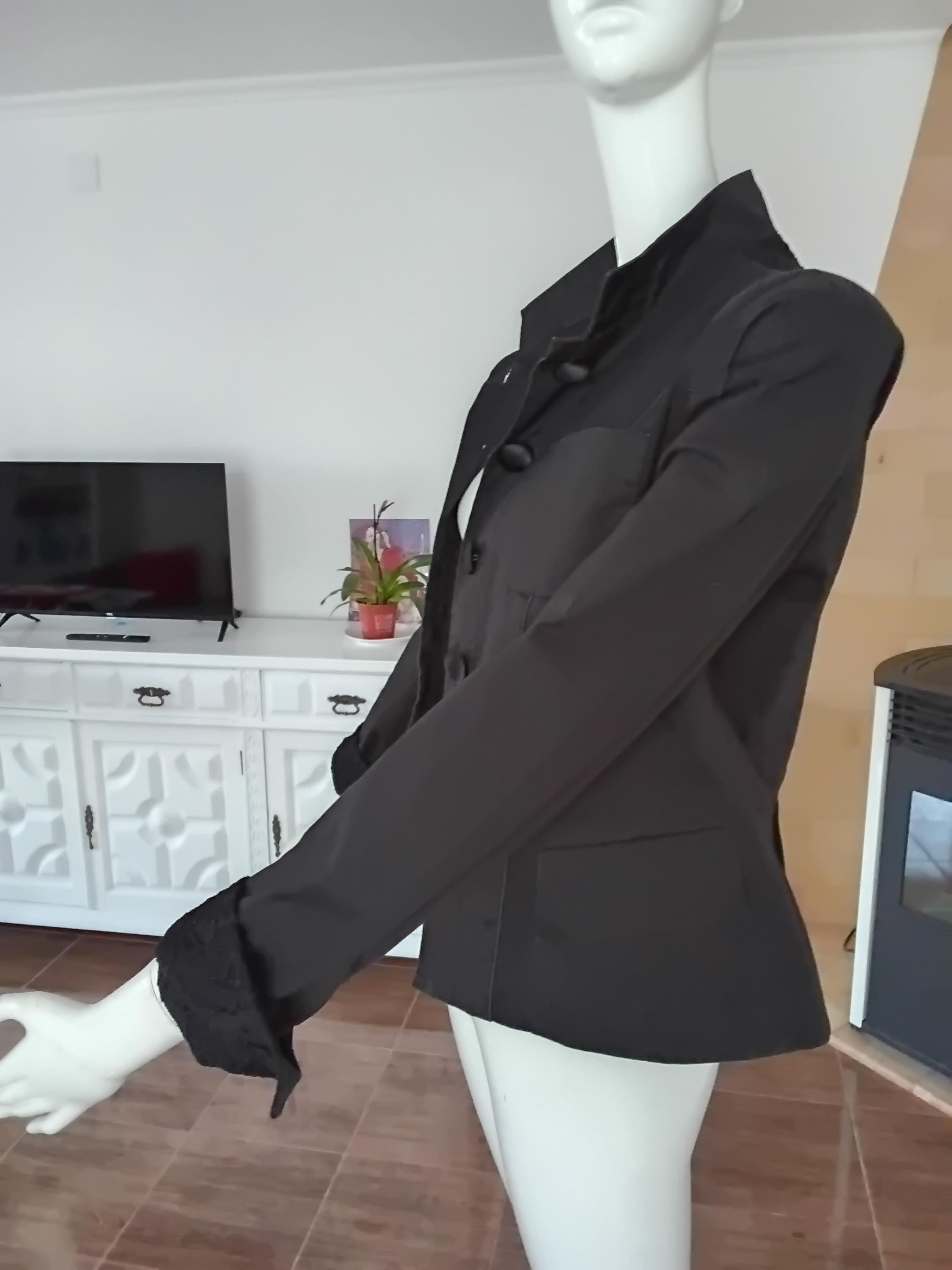 Vintage Blazer élégant brodé noir