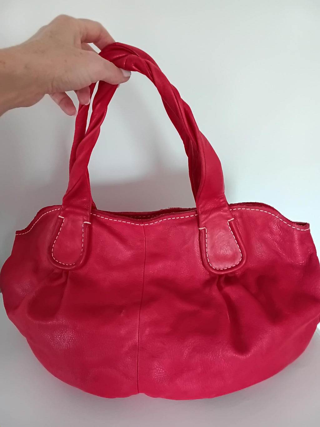 Sac Cabas Silvio Tossi — Marque Suisse, Savoir-Faire Artisanal Italien — Cuir Rouge