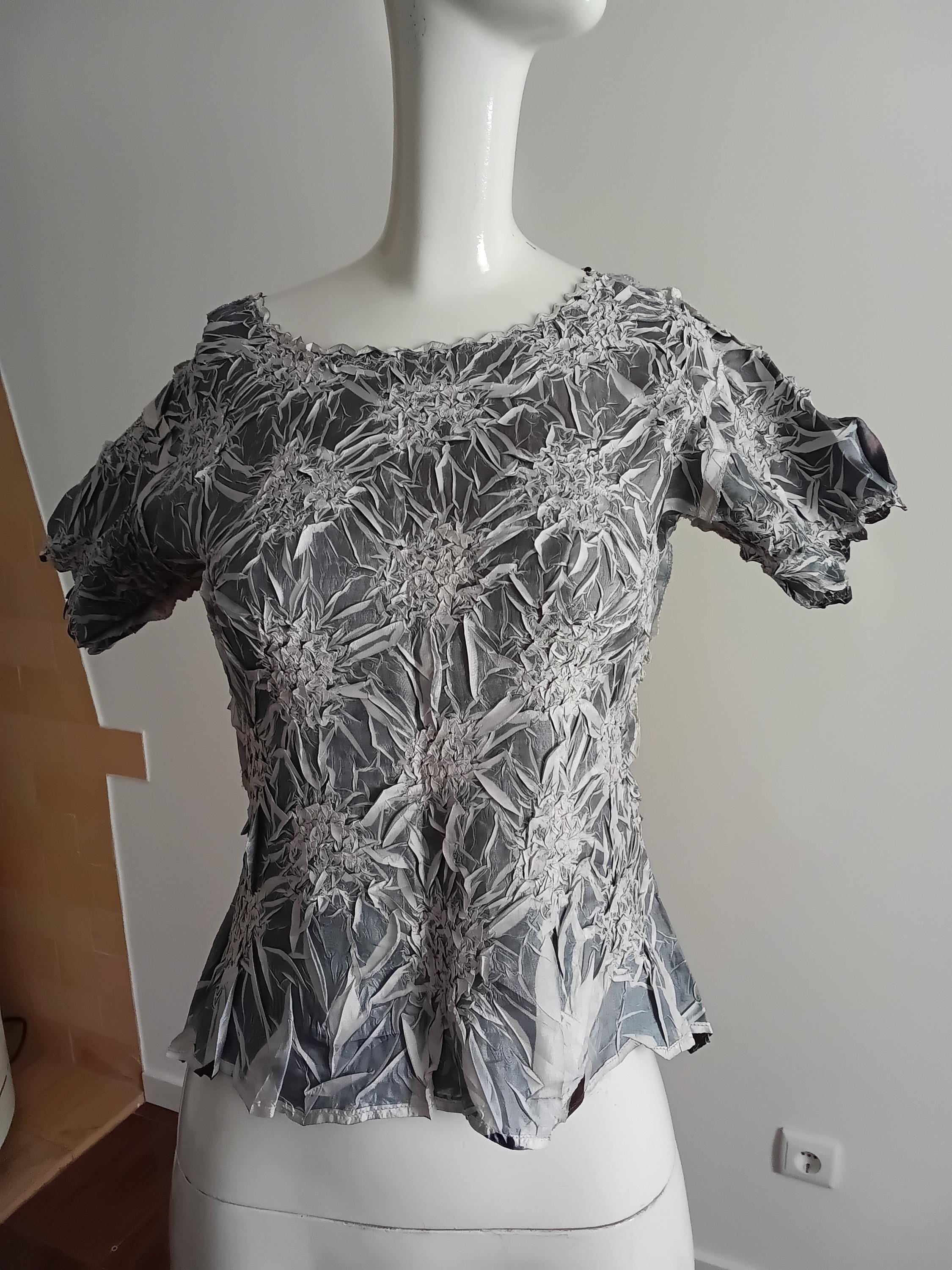 Vintage Tee-shirt froissé extensible et réversible