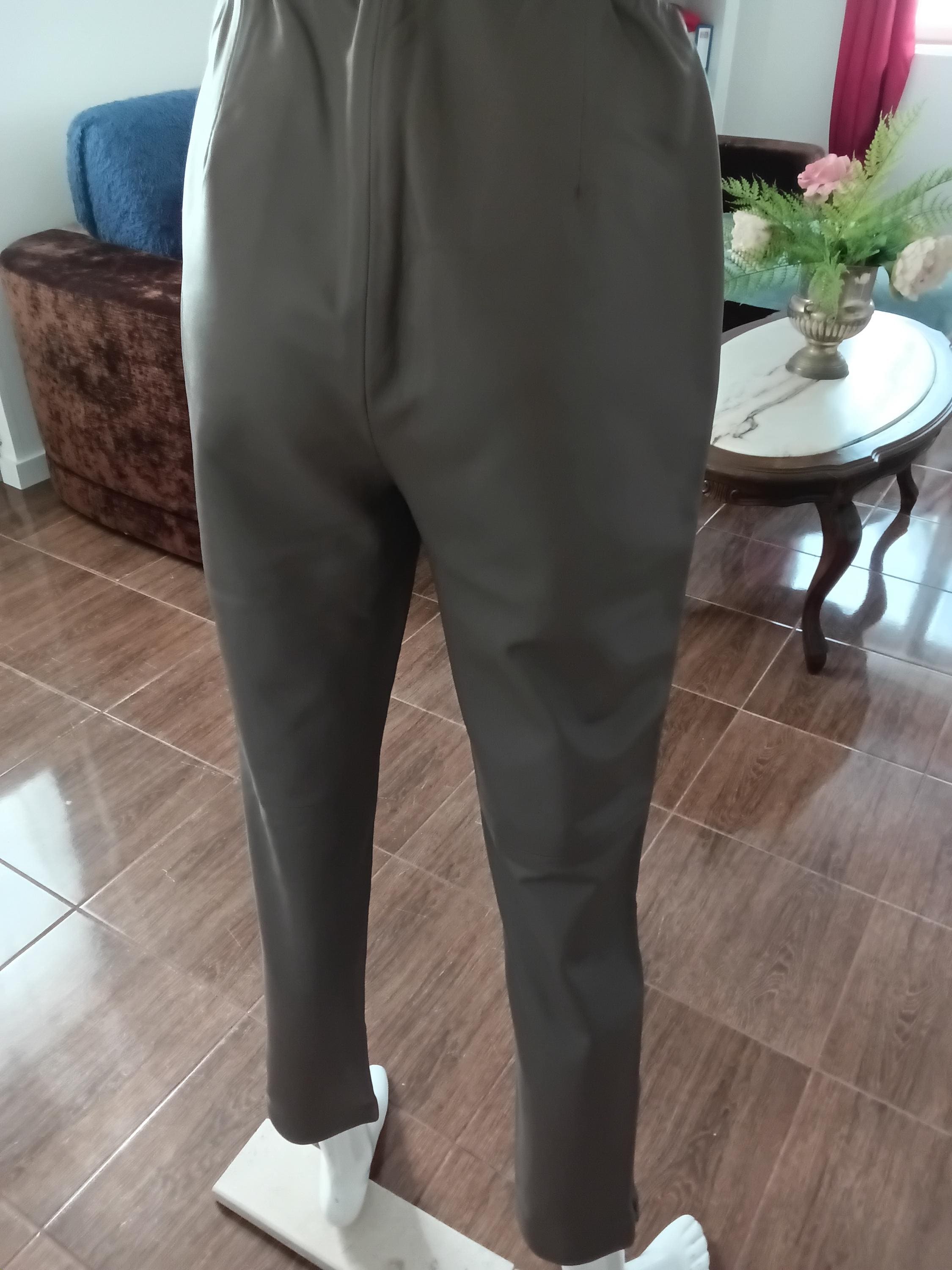 Vintage Legging cuir d'agneau taupe Alba Moda — Taille 36 FR
