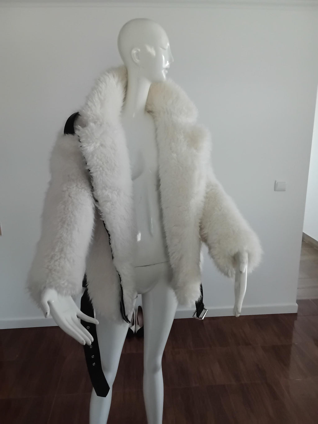 Vintage Manteau fausse fourrure Blanc