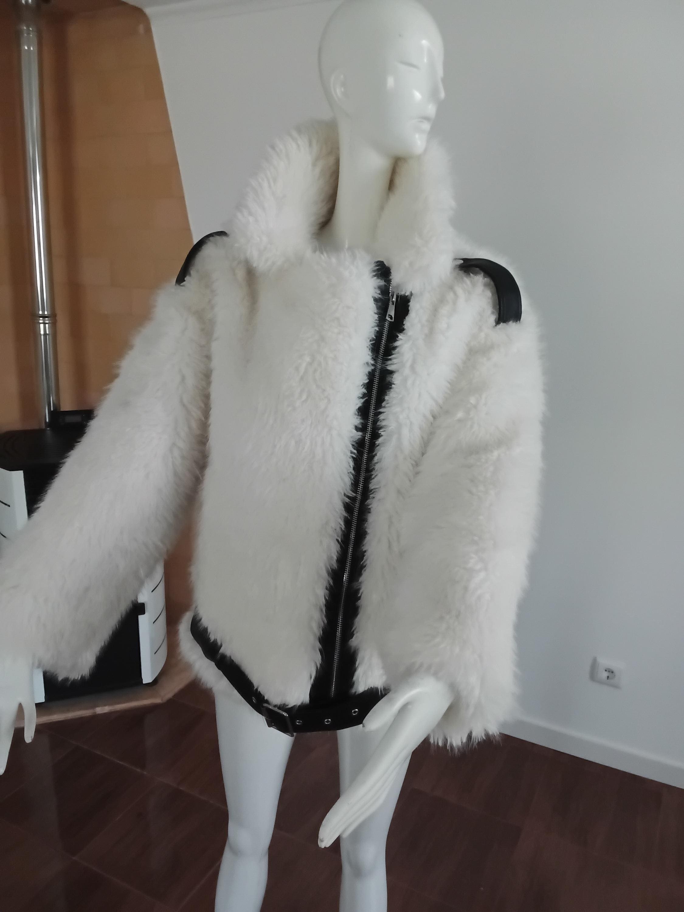 Vintage Manteau fausse fourrure Blanc