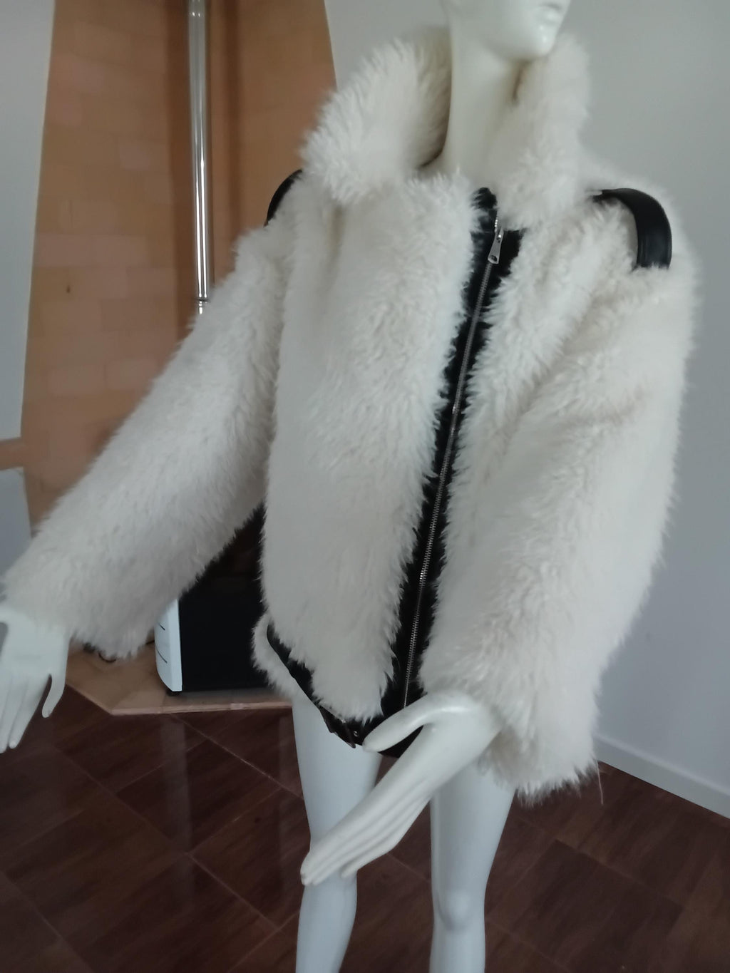 Vintage Manteau fausse fourrure Blanc