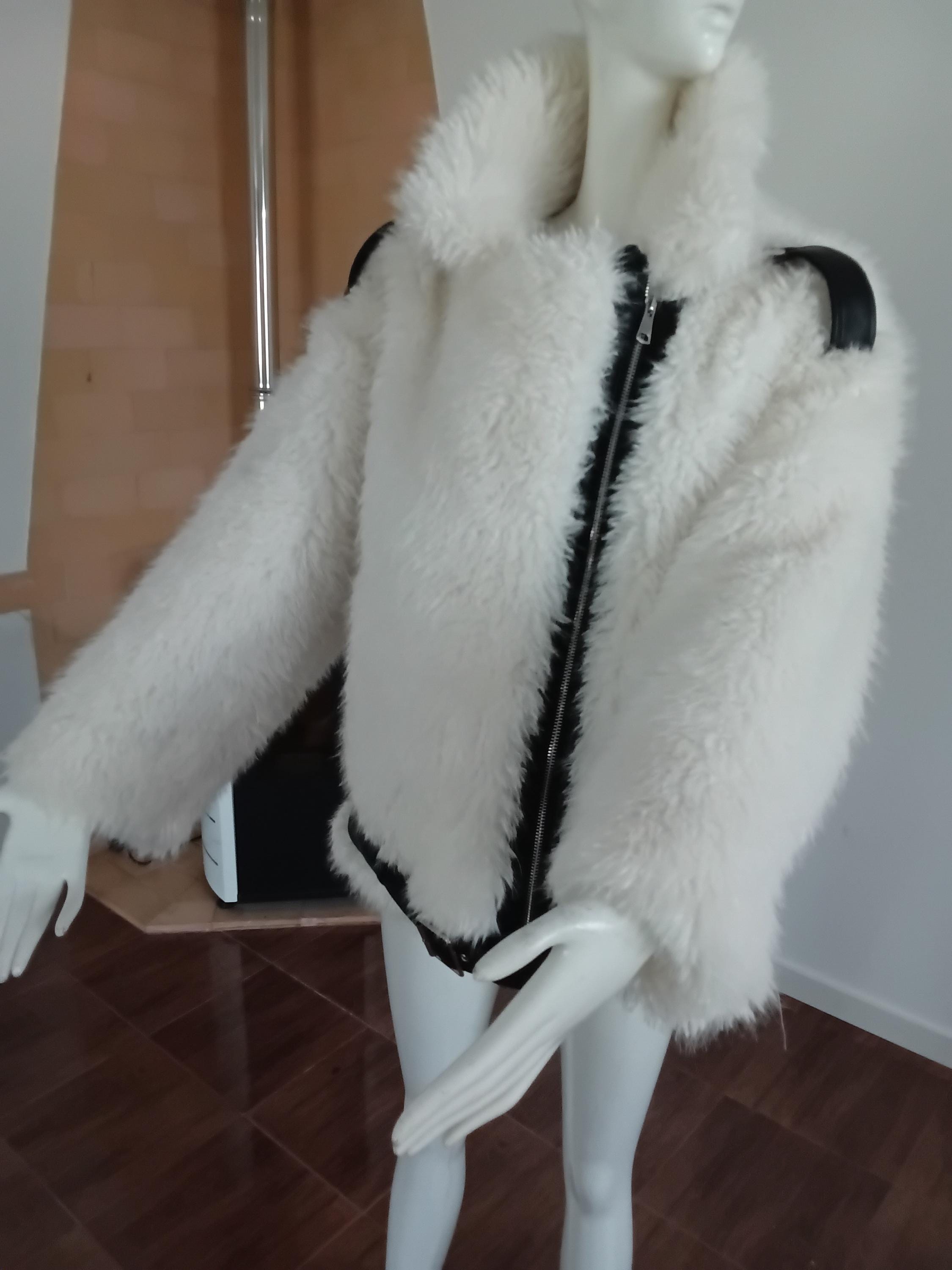 Vintage Manteau fausse fourrure Blanc