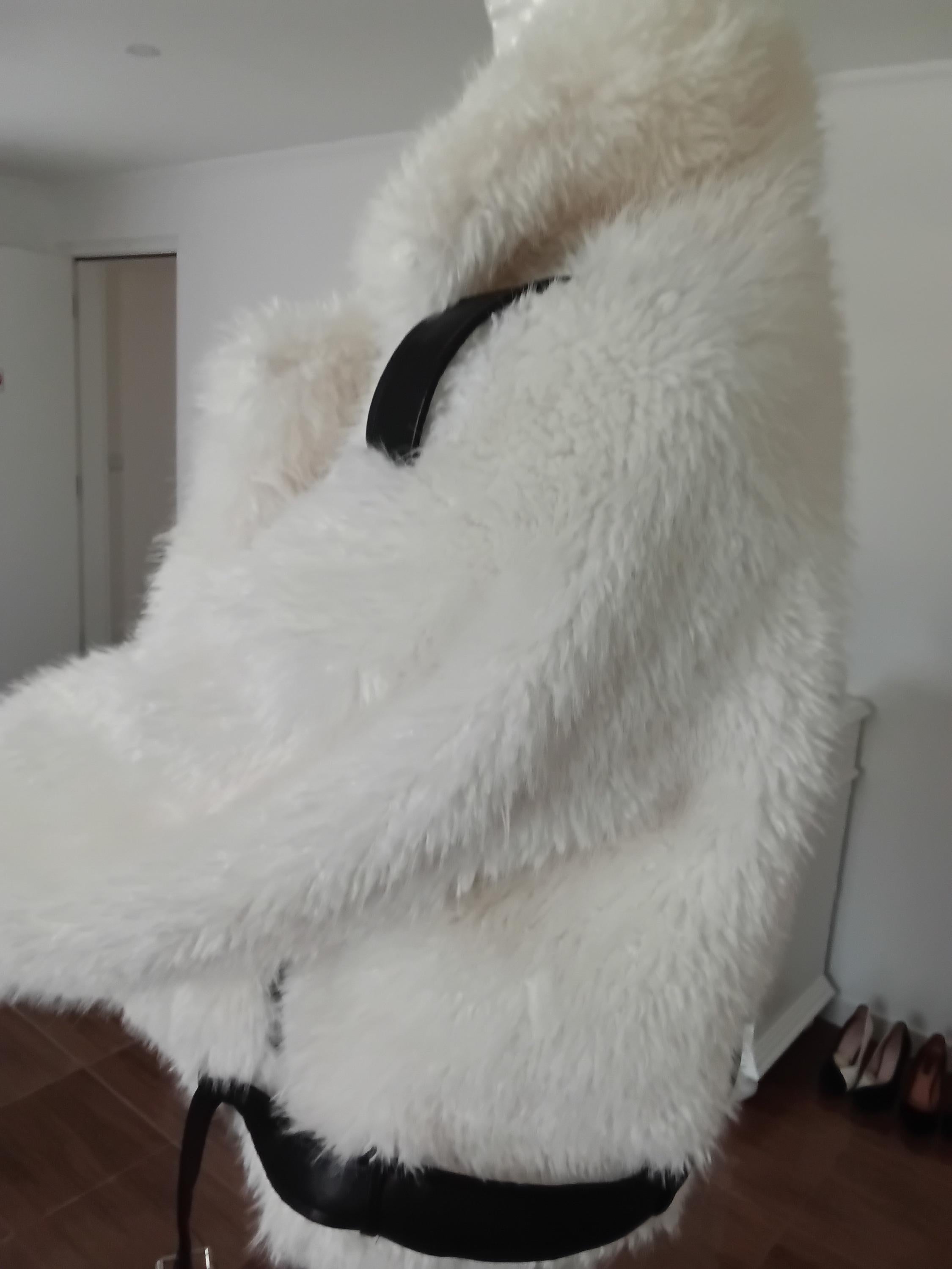 Vintage Manteau fausse fourrure Blanc