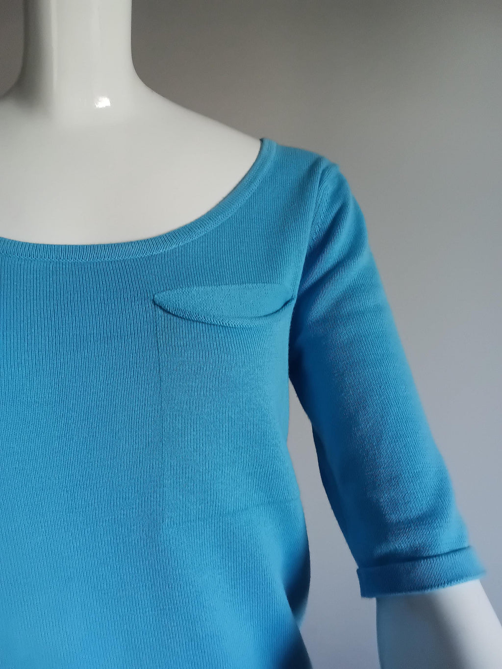Ensemble Vintage Gilet & Pull Bleu Années 2000 — 100% Coton — Taille 38 FR