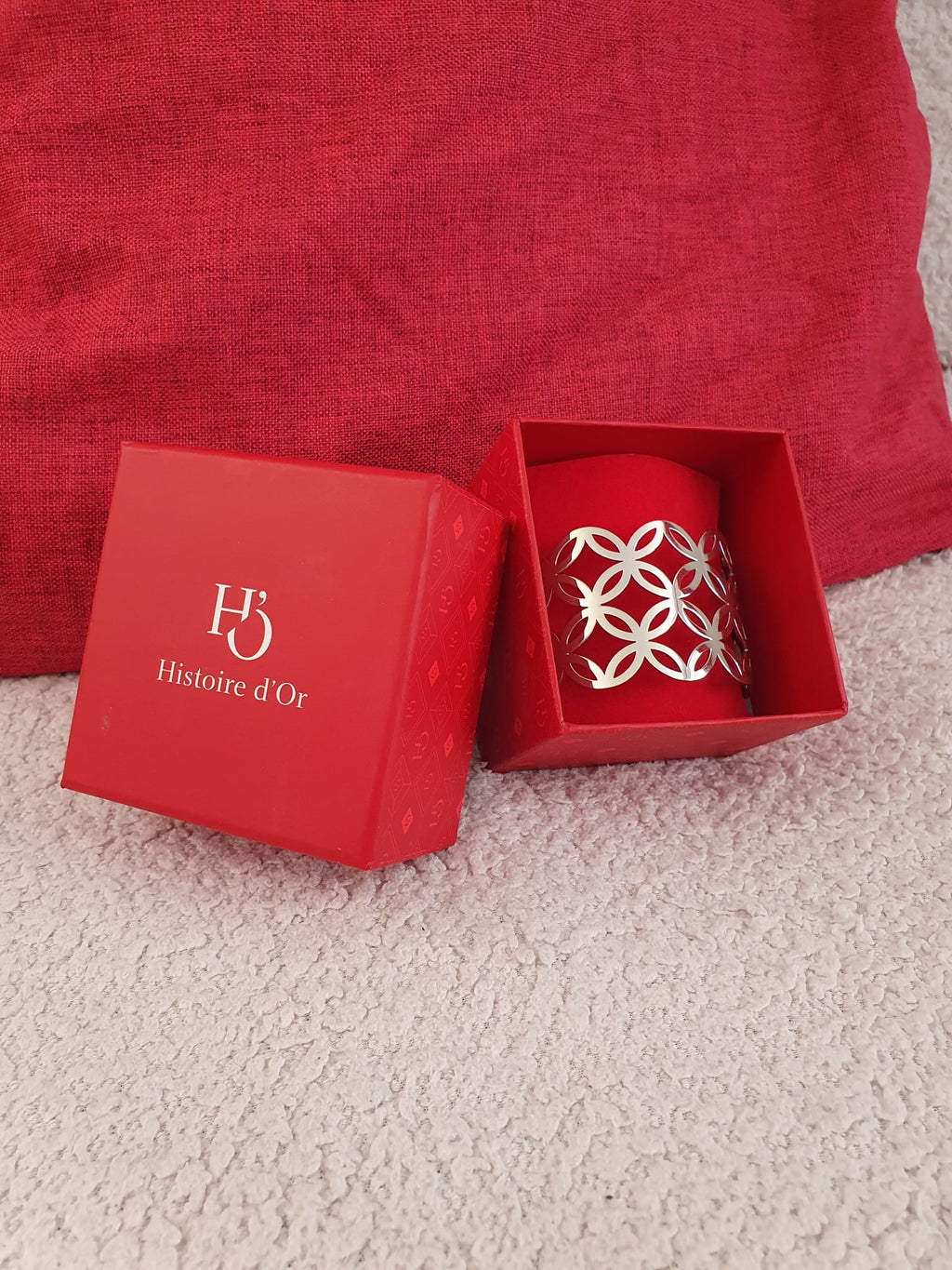 Bracelet Manchette Argent Rhodié — Histoire d'Or « Lauretta » — Avec Certificat & Écrin