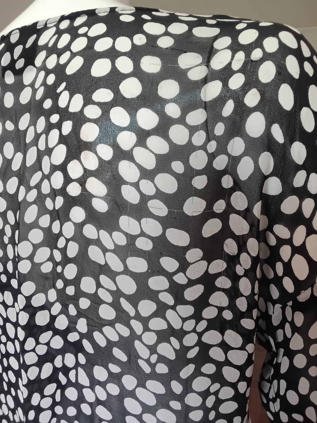 Chemisier en Soie Noir à Pois Madeleine — Taille 38 FR