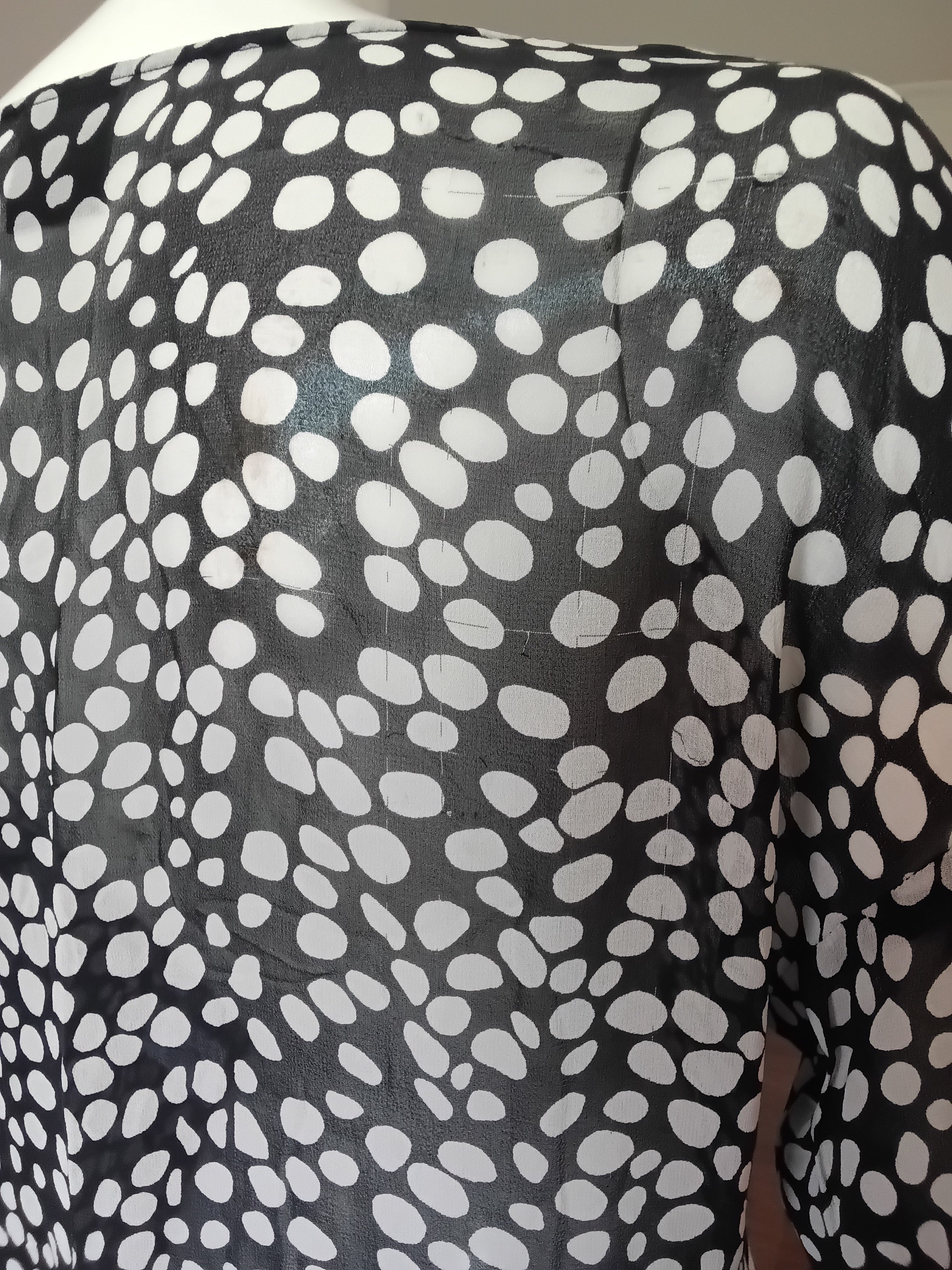 Chemisier en Soie Noir à Pois Madeleine — Taille 38 FR