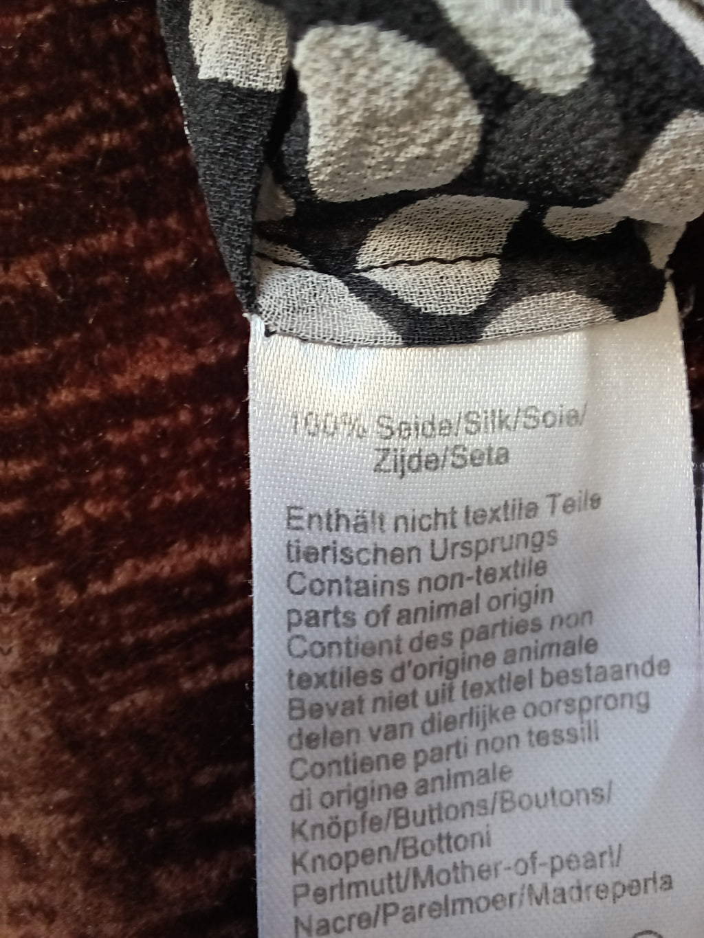 Chemisier en Soie Noir à Pois Madeleine — Taille 38 FR