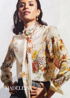 Chemisier à lavallière fleuri Madeleine — taille 36