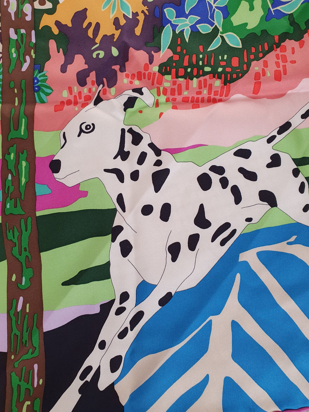 Carré Hermès "En Liberté" 90 x 90 cm — Soie Bleu Multicolore