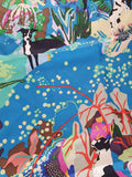 Carré Hermès "En Liberté" 90 x 90 cm — Soie Bleu Multicolore
