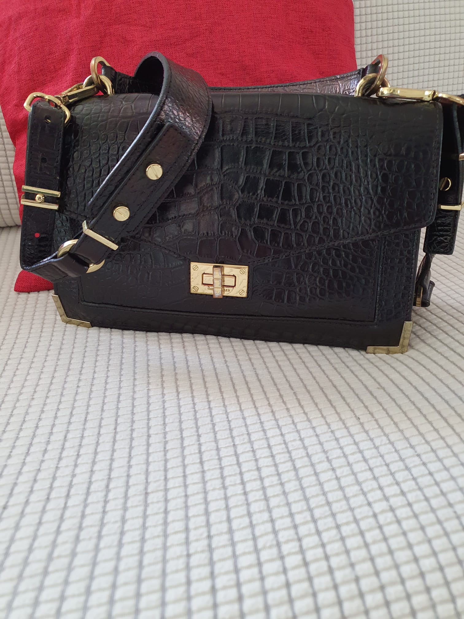 Sac Bandoulière Emily — The Kooples — Cuir de Vachette Grainé Noir