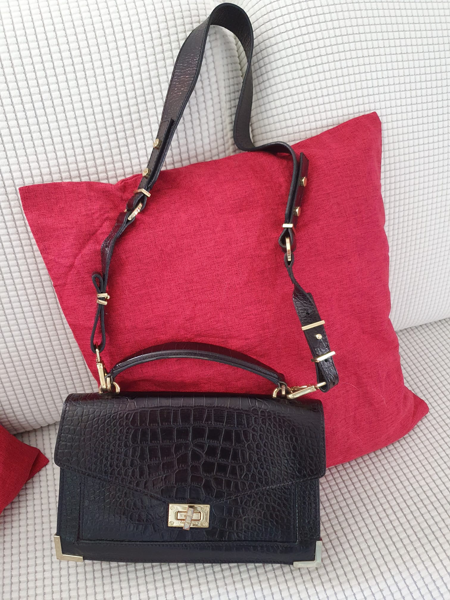 Sac Bandoulière Emily — The Kooples — Cuir de Vachette Grainé Noir