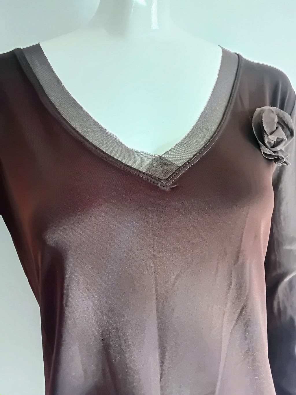 T-shirt manches longues résille – Multiples Créateur – Années 2000 – Taille 36/38