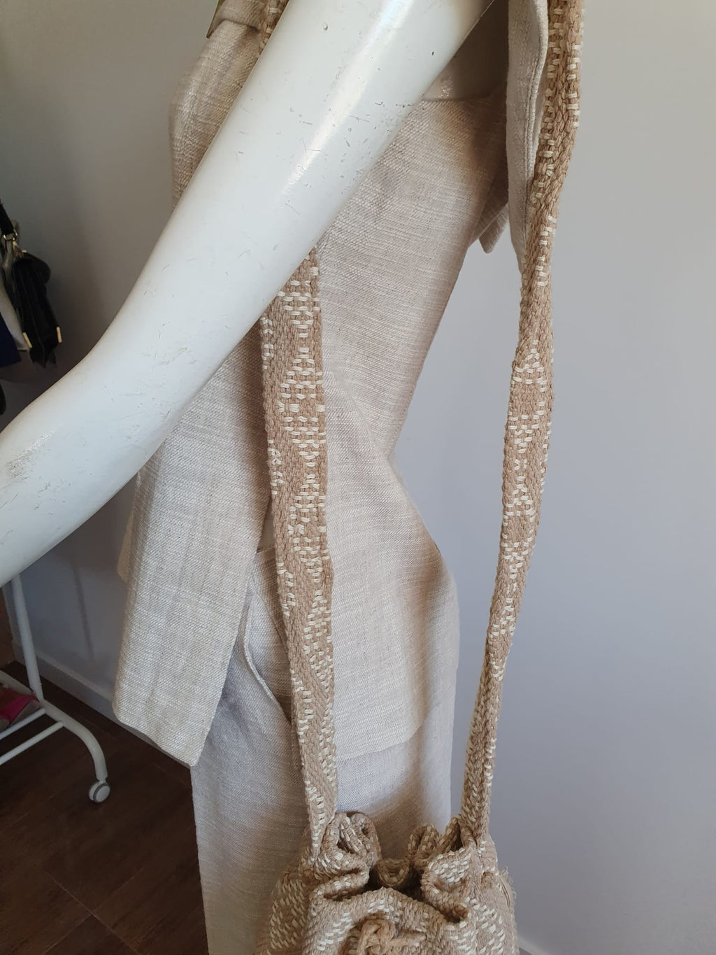Ensemble Zara 2 Pièces — Top Bustier & Pantalon Large — Beige Doré | Taille S