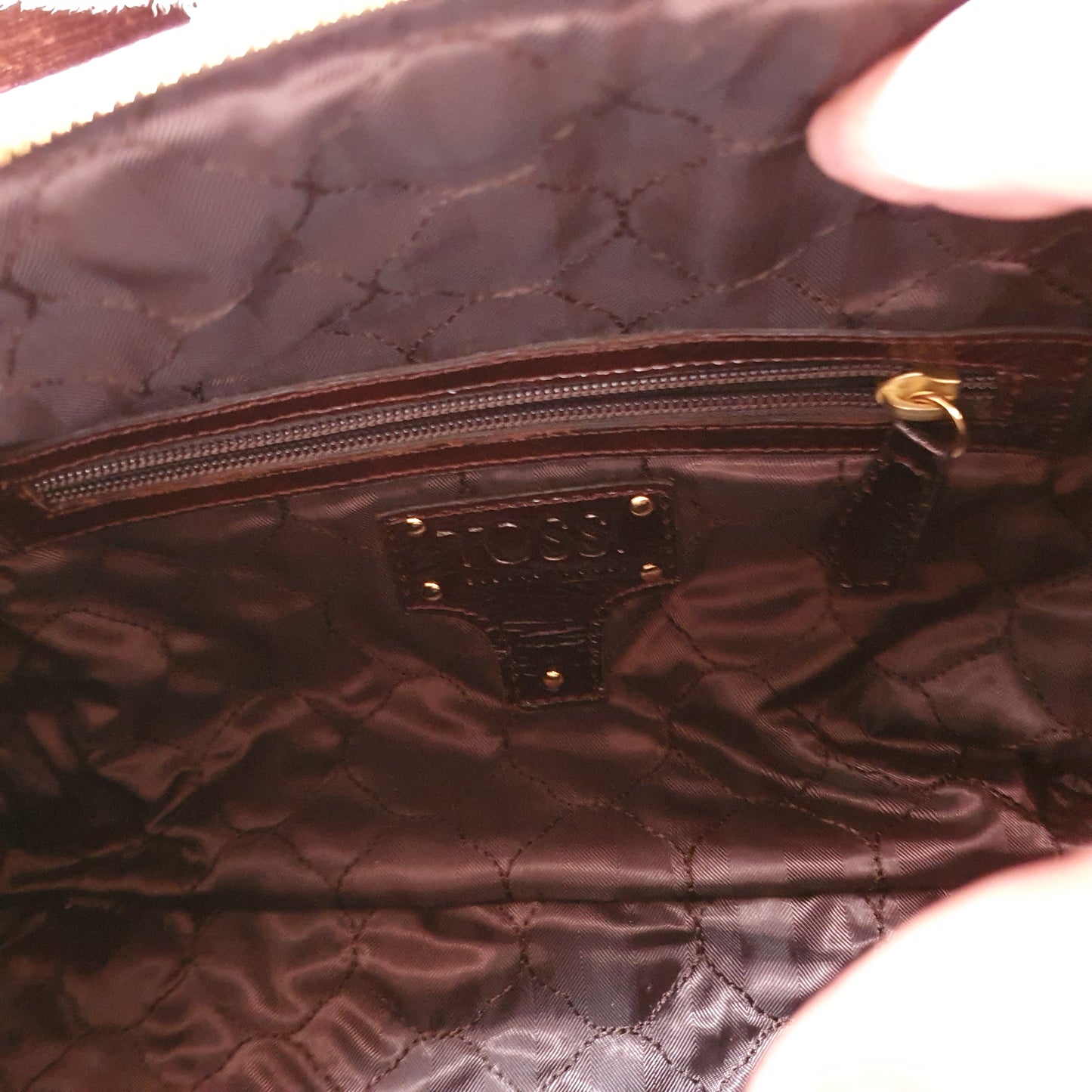 Intérieur sac Silvio Tossi — poche zippée sécurisée
