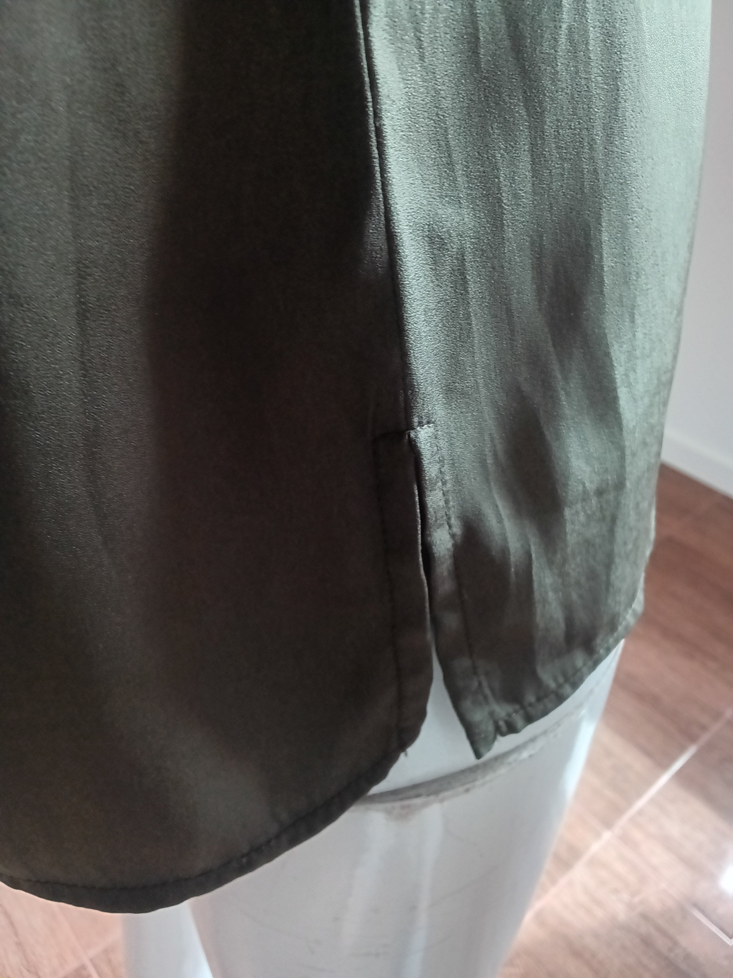 Tunique Alba Moda — Vert Kaki Satiné | Polyester Luxe | Taille 36