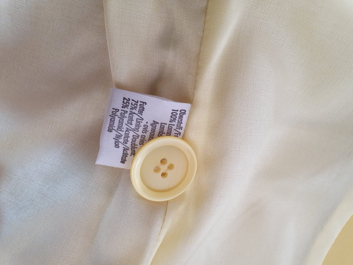 Veste cuir agneau jaune vif MADELEINE Mode - étiquette composition 100% agneau
