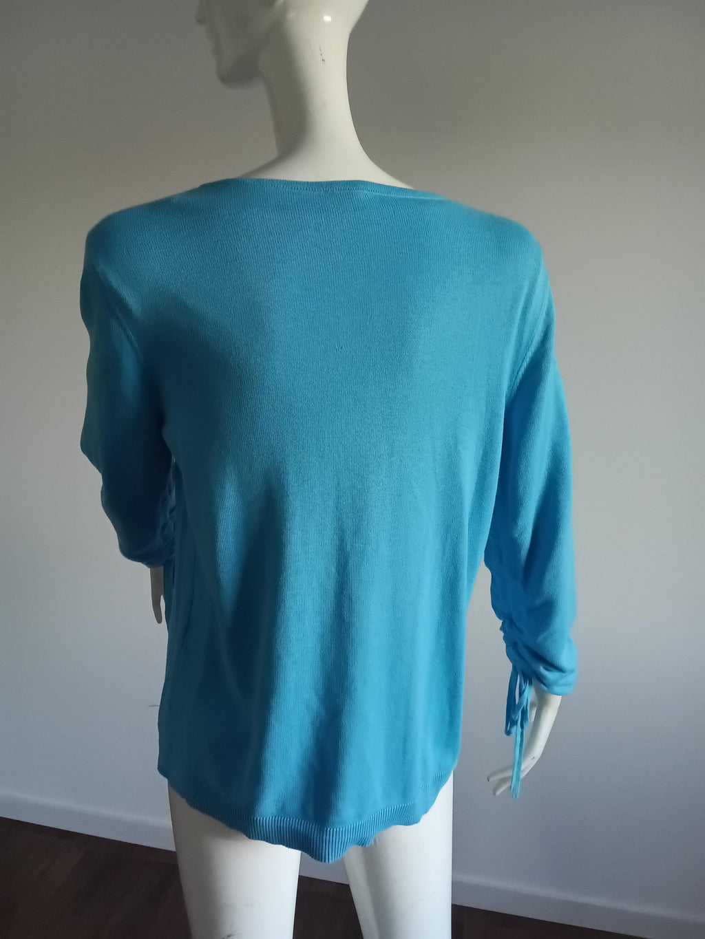 Ensemble Vintage Gilet & Pull Bleu Années 2000 — 100% Coton — Taille 38 FR