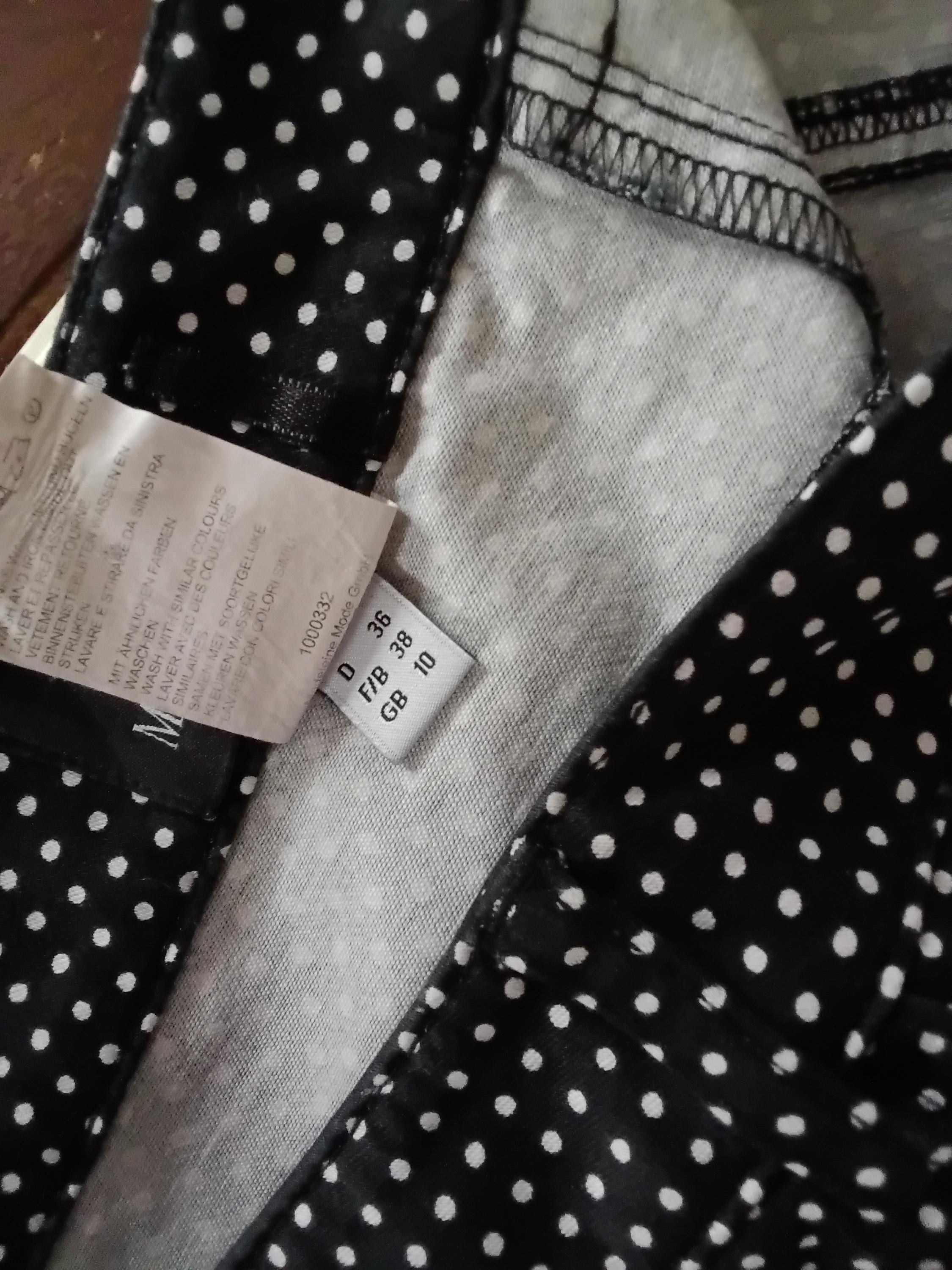 Vintage Pantalon imprimé pois noir blanc femme