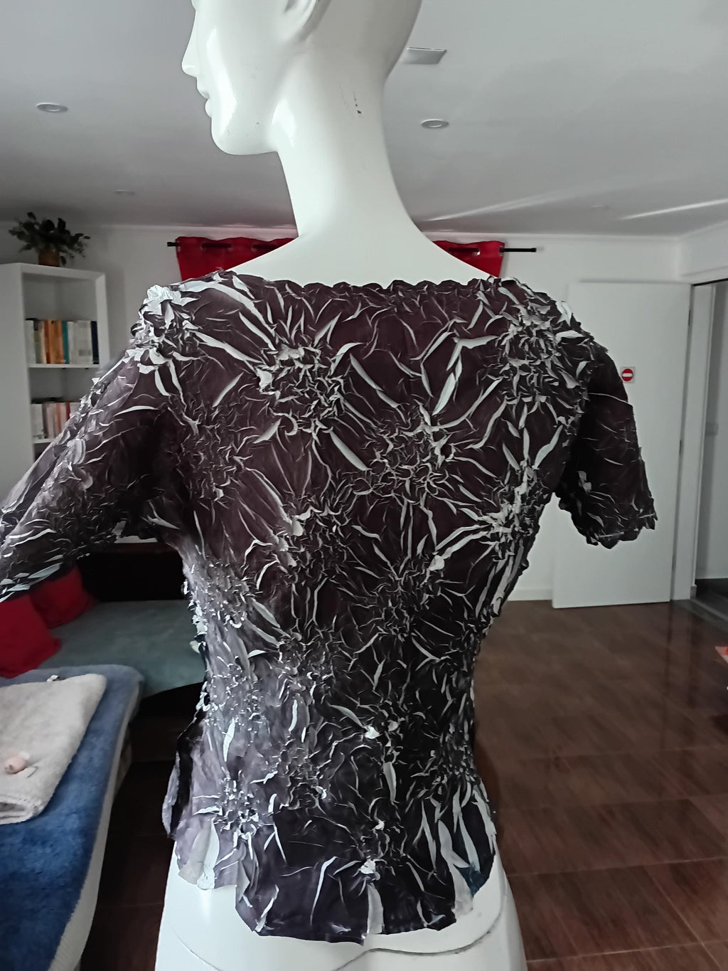 Vintage Tee-shirt froissé extensible et réversible