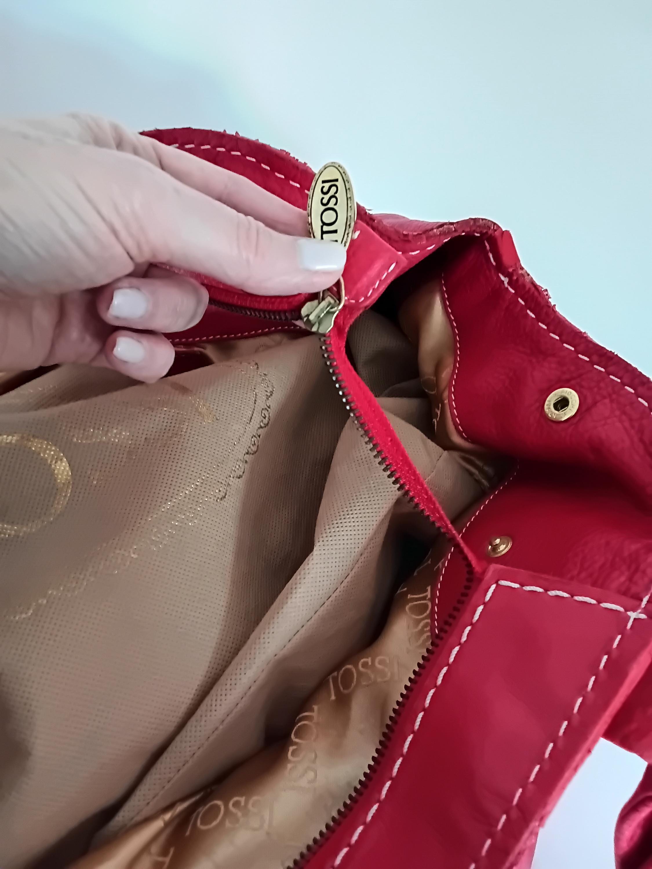 Sac Cabas Silvio Tossi — Marque Suisse, Savoir-Faire Artisanal Italien — Cuir Rouge