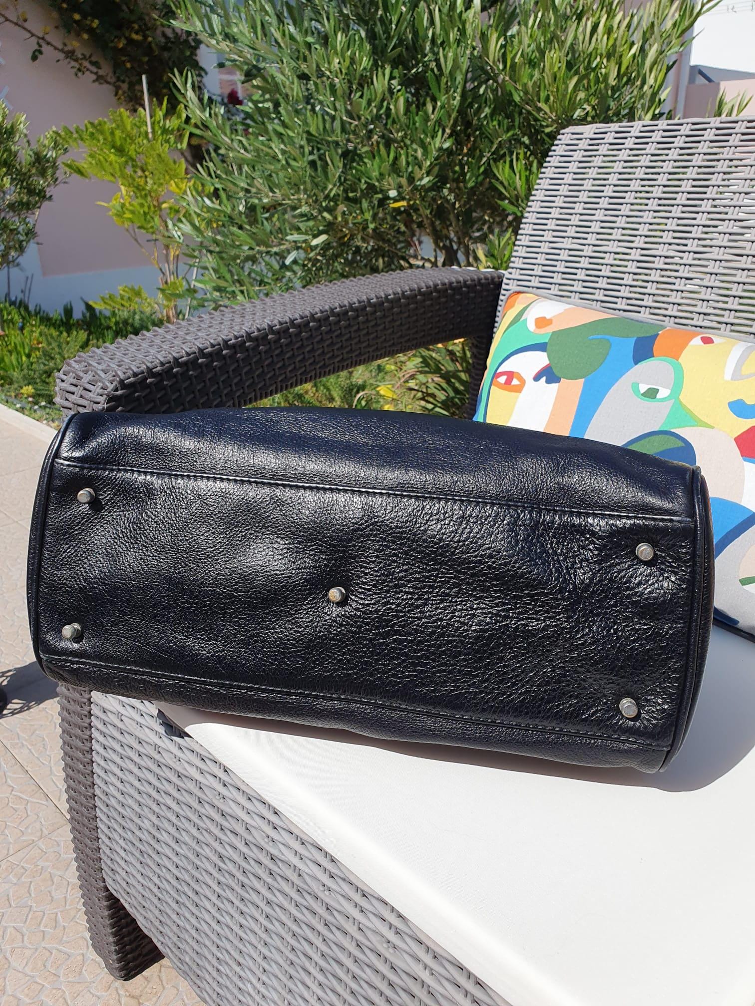 Vintage Sac Mac Douglas cuir de buffle noir