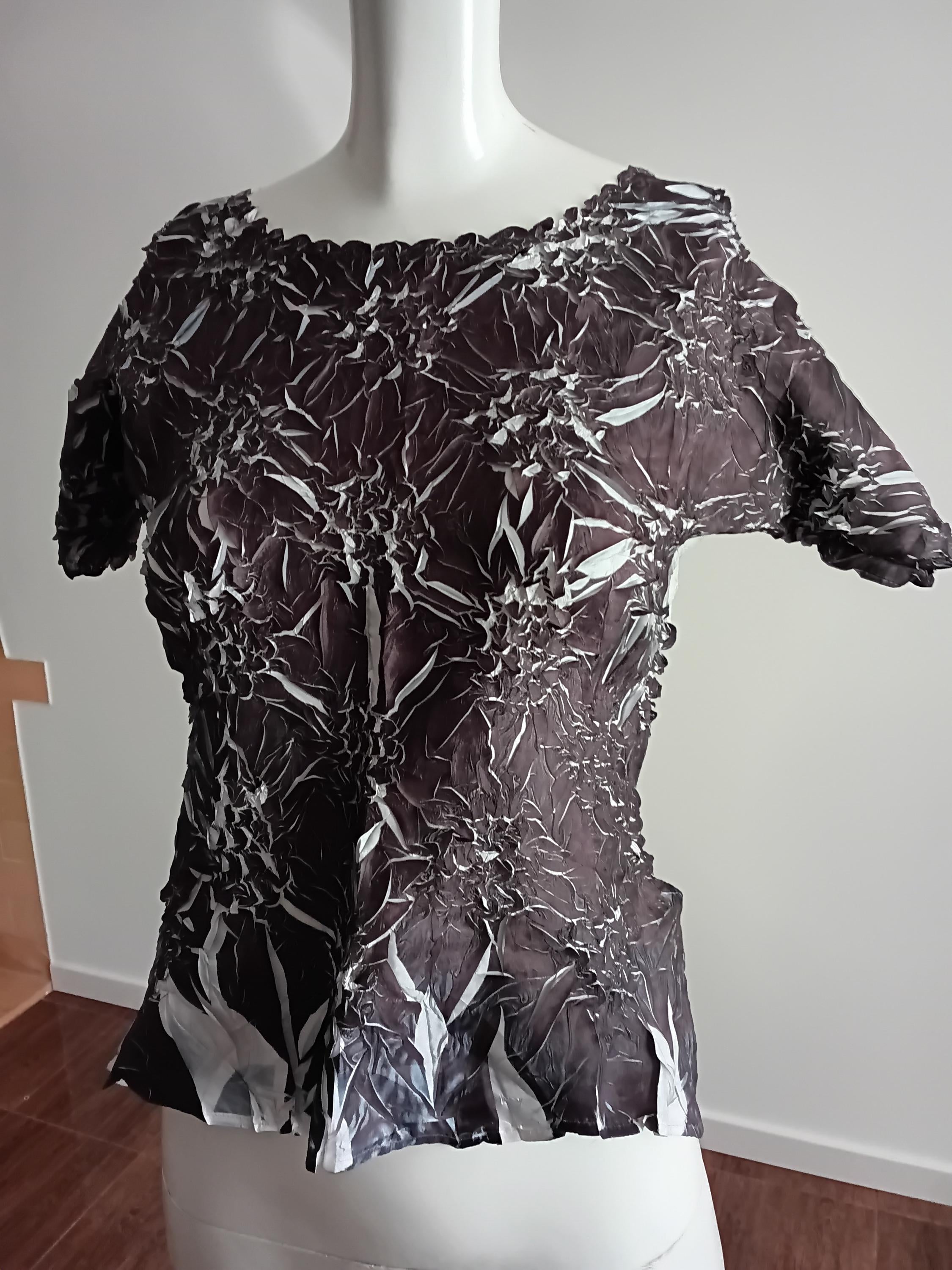 Vintage Tee-shirt froissé extensible et réversible