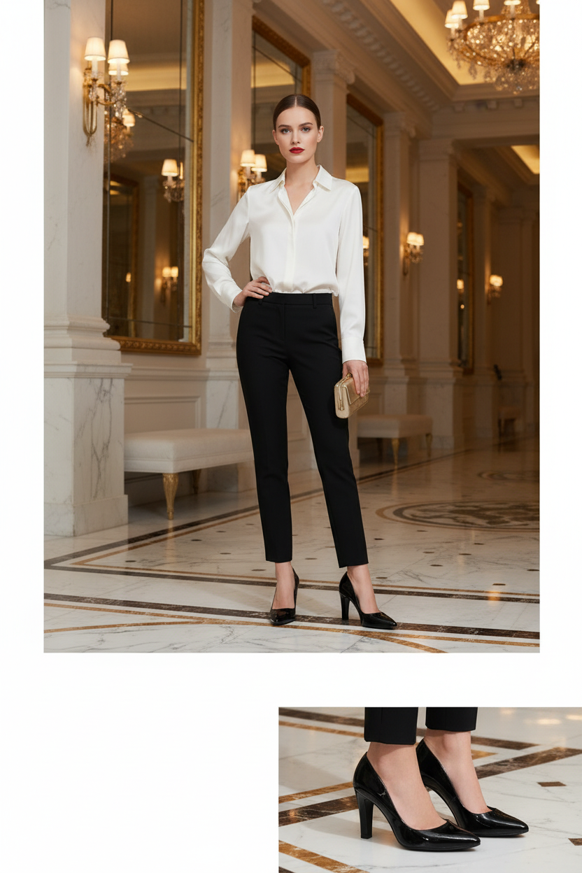 Escarpins vernis noirs — Palace parisien