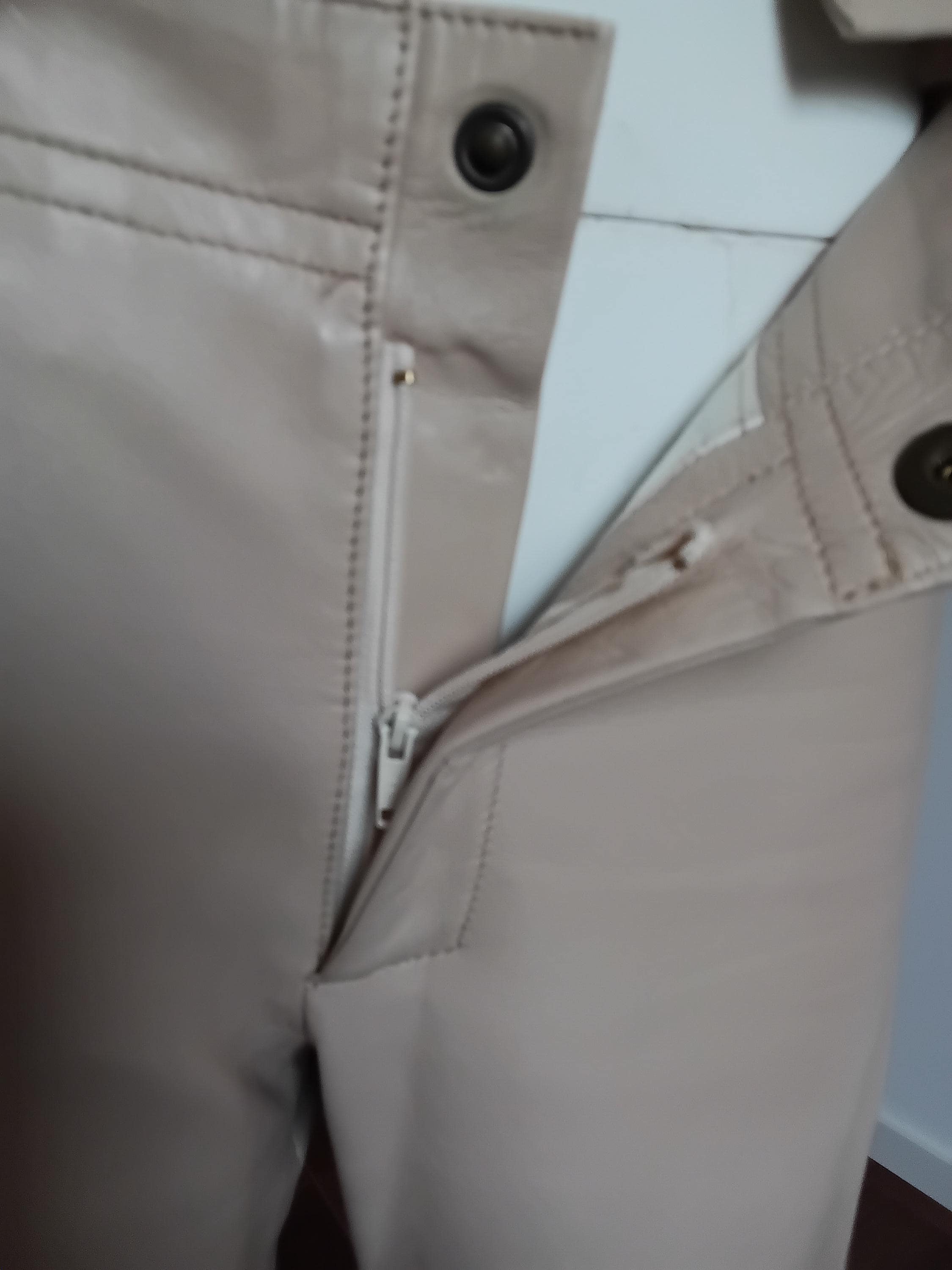 Vintage Tailleur pantalon en cuir beige - Modèle unique