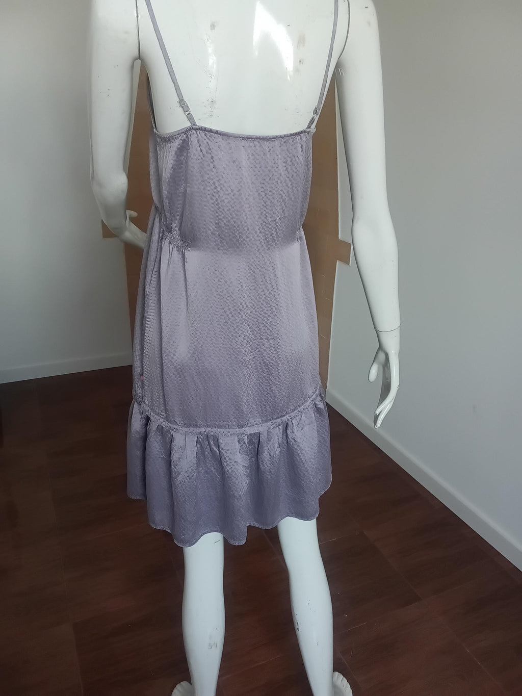 Vintage Robe en soie Lilas gris irisé des années 2000 — Taille 36 FR