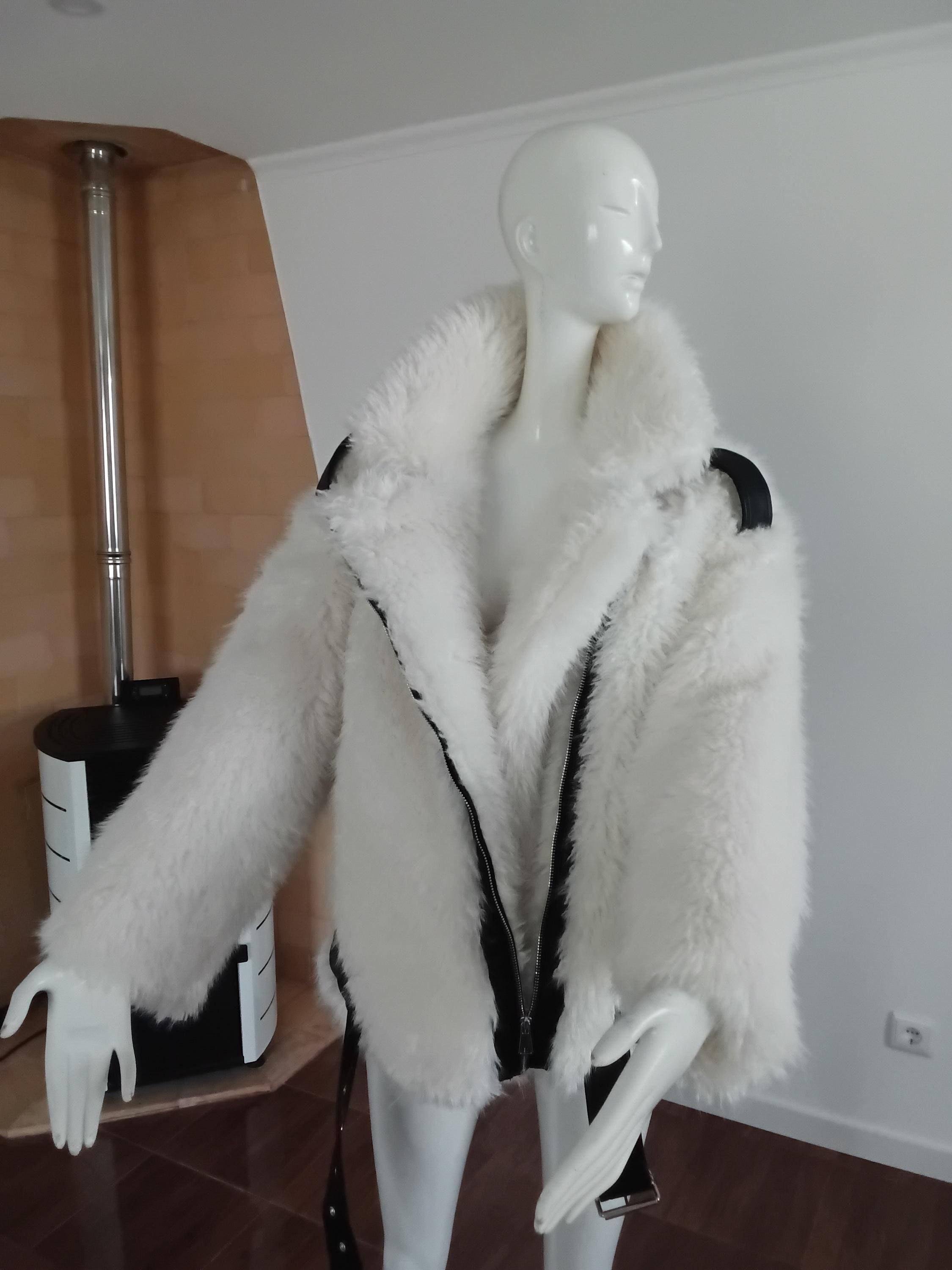 Vintage Manteau fausse fourrure Blanc