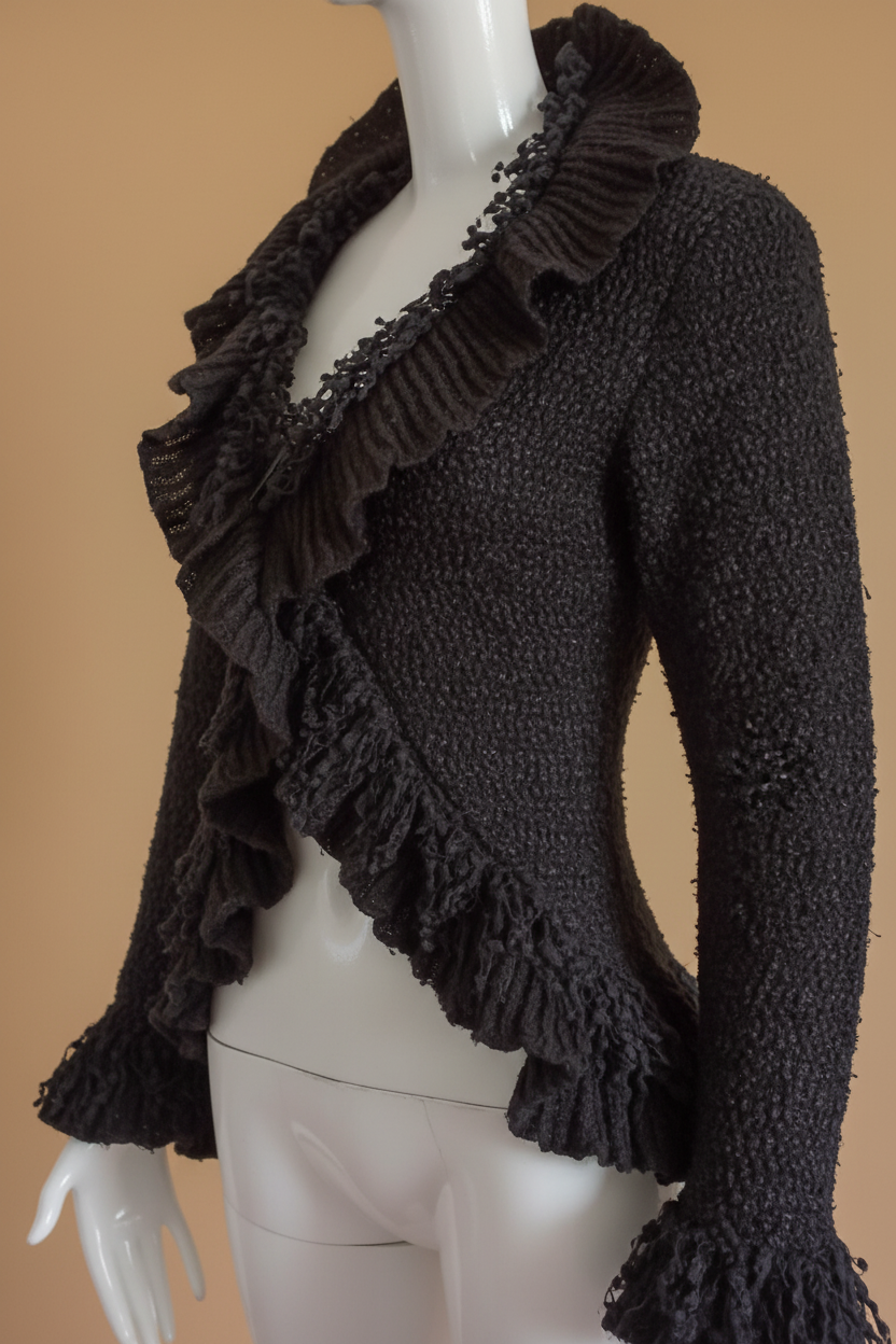 Gilet noir fond beige