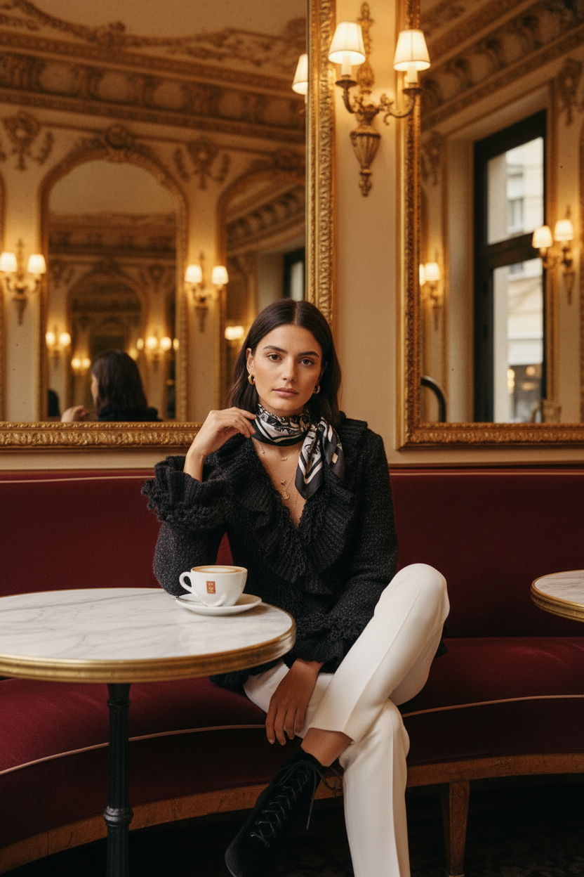 Gilet volant - café parisien