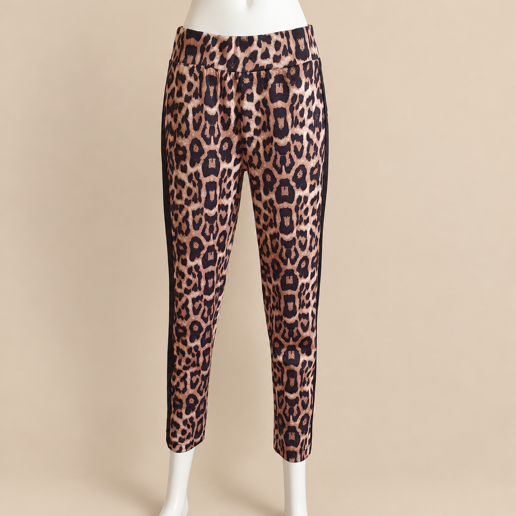 Photo 9 du pantalon léopard AMY VERMONT sur fond beige