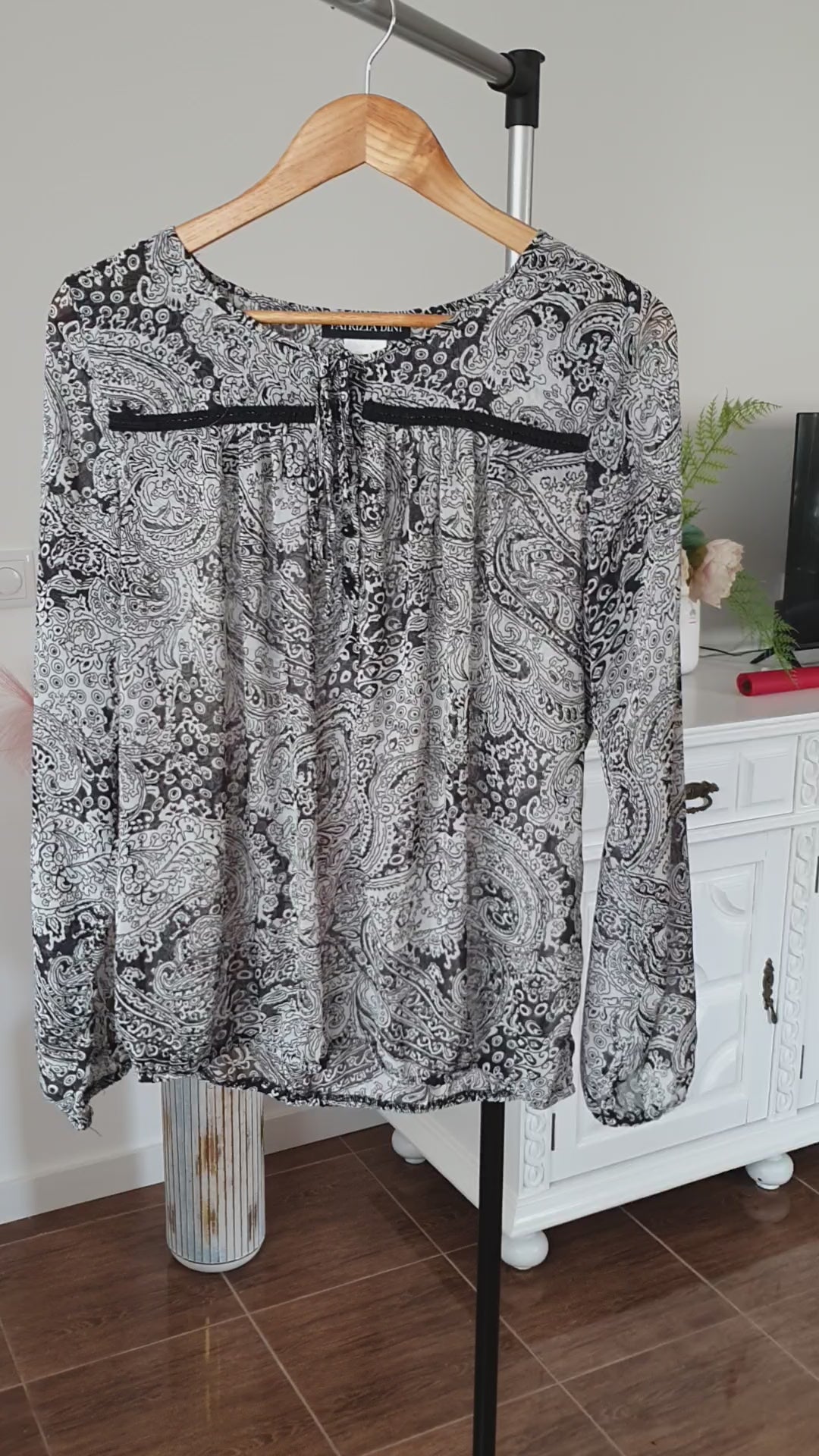 Vidéo Blouse voile imprimé cachemire Patrizia Dini — Taille 42 FR