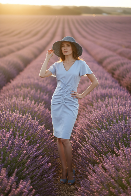 Robe bleue lavande Provence